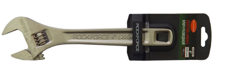 Разводной ключ CRV 8"-200мм (захват 0-25мм) для профессионалов, ROCKFORCE RF-649200 Разводной ключ CRV 8"-200мм (захват 0-25мм) для профессионалов, ROCKFORCE RF-649200