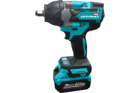 Аккумуляторный гайковерт Grand АГ-800UBL-1, Бесщеточный двигатель, 20V, 0-2800 об/мин., 0-6200 уд/мин., 4Ач, 800Нм, 1 АКБ, коробка Аккумуляторный гайковерт Grand АГ-800UBL-1, Бесщеточный двигатель, 20V, 0-2800 об/мин., 0-6200 уд/мин., 4Ач, 800Нм, 1 АКБ, коробка
