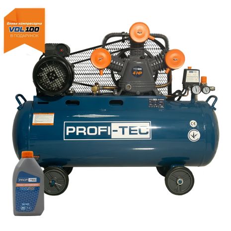 Компрессор масляный PROFI-TEC OC-100W3 (100 л, 3.0 кВт, 530 л/мин)