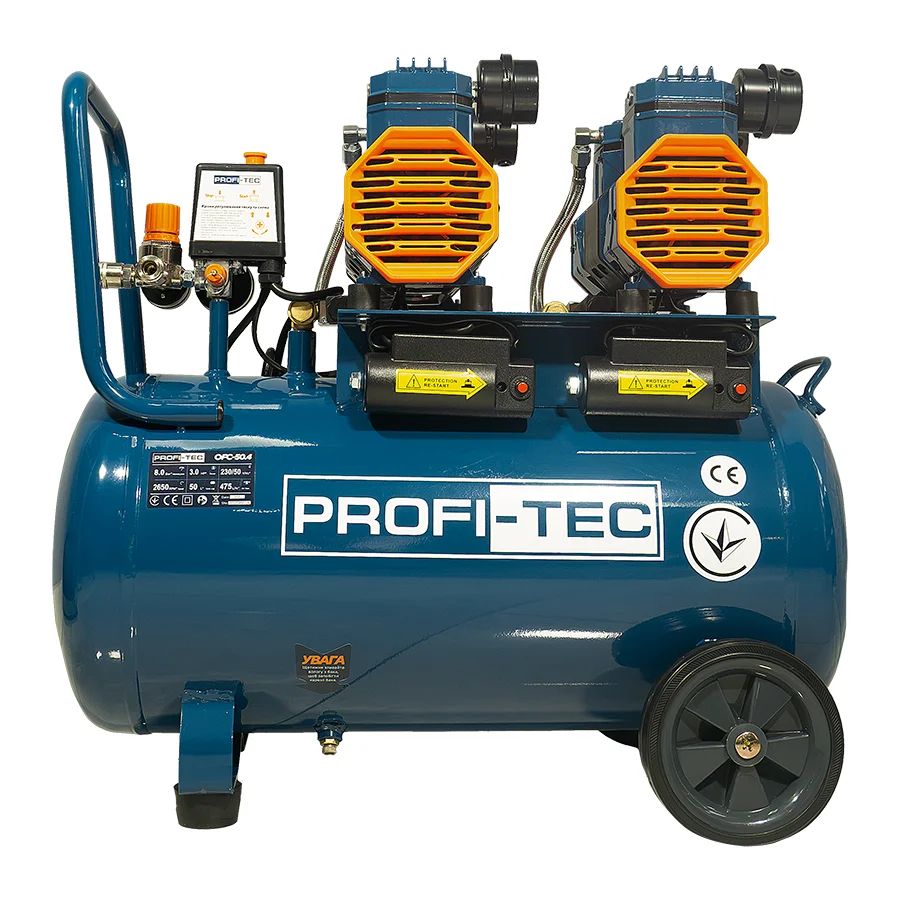 Компрессор безмасляный PROFI-TEC OFC-50.4 (50 л, 3.0 кВт, 475 л/мин) Компрессор безмасляный PROFI-TEC OFC-50.4 (50 л, 3.0 кВт, 475 л/мин)