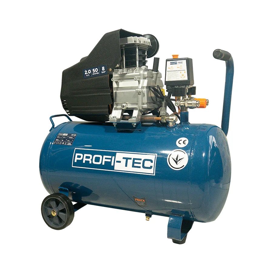 Компресор масляний PROFI-TEC OC-50 (50 л, 1.5 кВт, 200 л/хв) Компресор масляний PROFI-TEC OC-50 (50 л, 1.5 кВт, 200 л/хв)