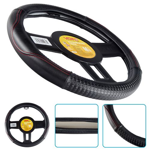 Чехол руля VLOD-24LC10 BK/RD L черн/БО/кожа Чехол руля VLOD-24LC10 BK/RD L черн/БО/кожа