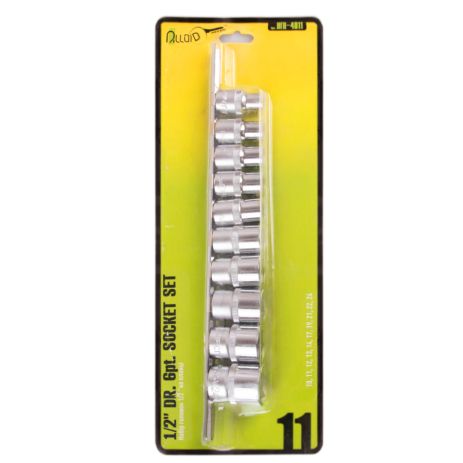 Alloid. Набор головок 1/2' на планке, 10,11,12,13,14,17,19,21,22,24 mm. 11 предм.(НГП-4011) (НГП-4011)