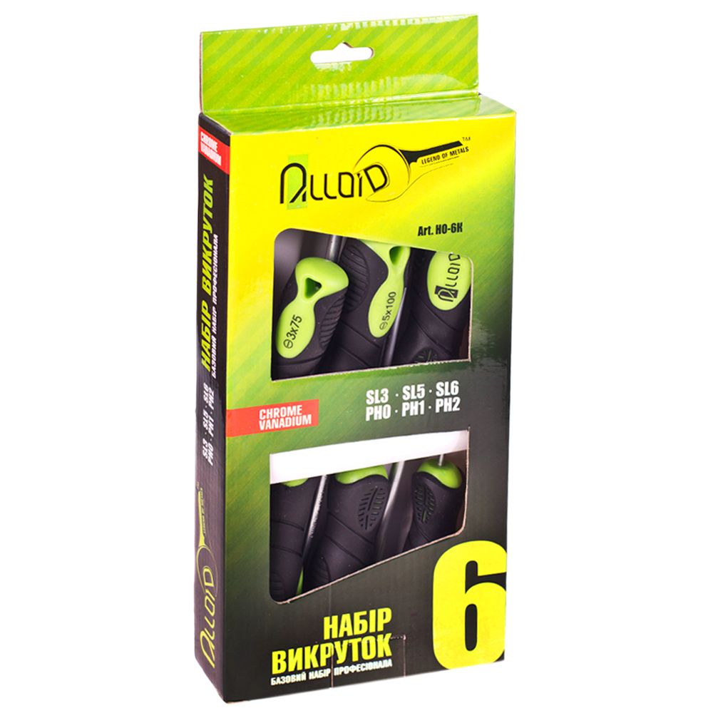 Alloid. Набор отверток шлиц и крест 6 предметов N (коробка) (НО-6КN) Alloid. Набор отверток шлиц и крест 6 предметов N (коробка) (НО-6КN)