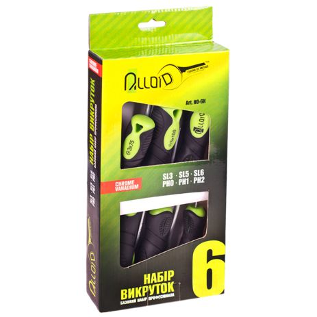 Alloid. Набор отверток шлиц и крест 6 предметов N (коробка) (НО-6КN)