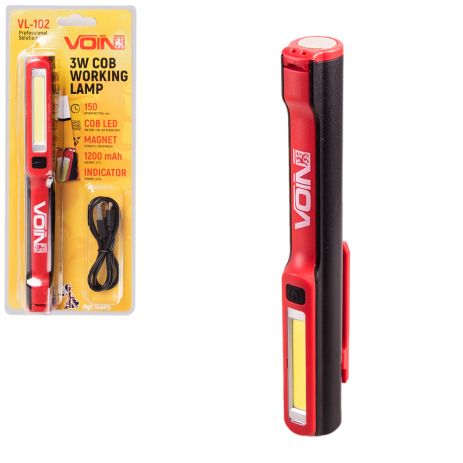 Переноска 'VOIN' VL-102, 3W-COB+3W XPE/АКБ1200mAh/магнит/инд. заряда (VL-102)