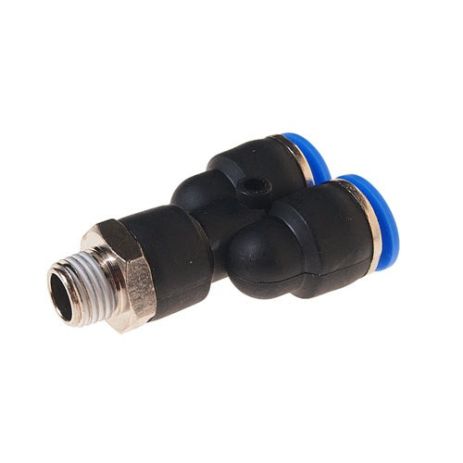 Фитинг Y-образный для пластиковых трубок 12мм с наружной резьбой 1/4" ROCKFORCE RF-SPX12-02 Фитинг Y-образный для пластиковых трубок 12мм с наружной резьбой 1/4" ROCKFORCE RF-SPX12-02