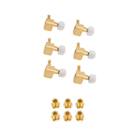 Колечки для гитары FENDER DELUXE CAST/SEALED GUITAR TUNING MACHINES WITH PEARL BUTTONS GOLD