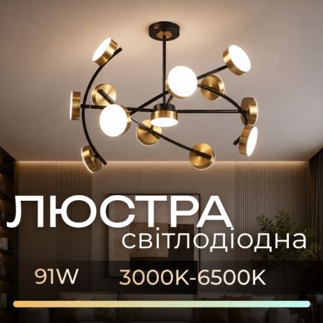 Акриловая светодиодная люстра Sirius B N6340/13 BK+COP