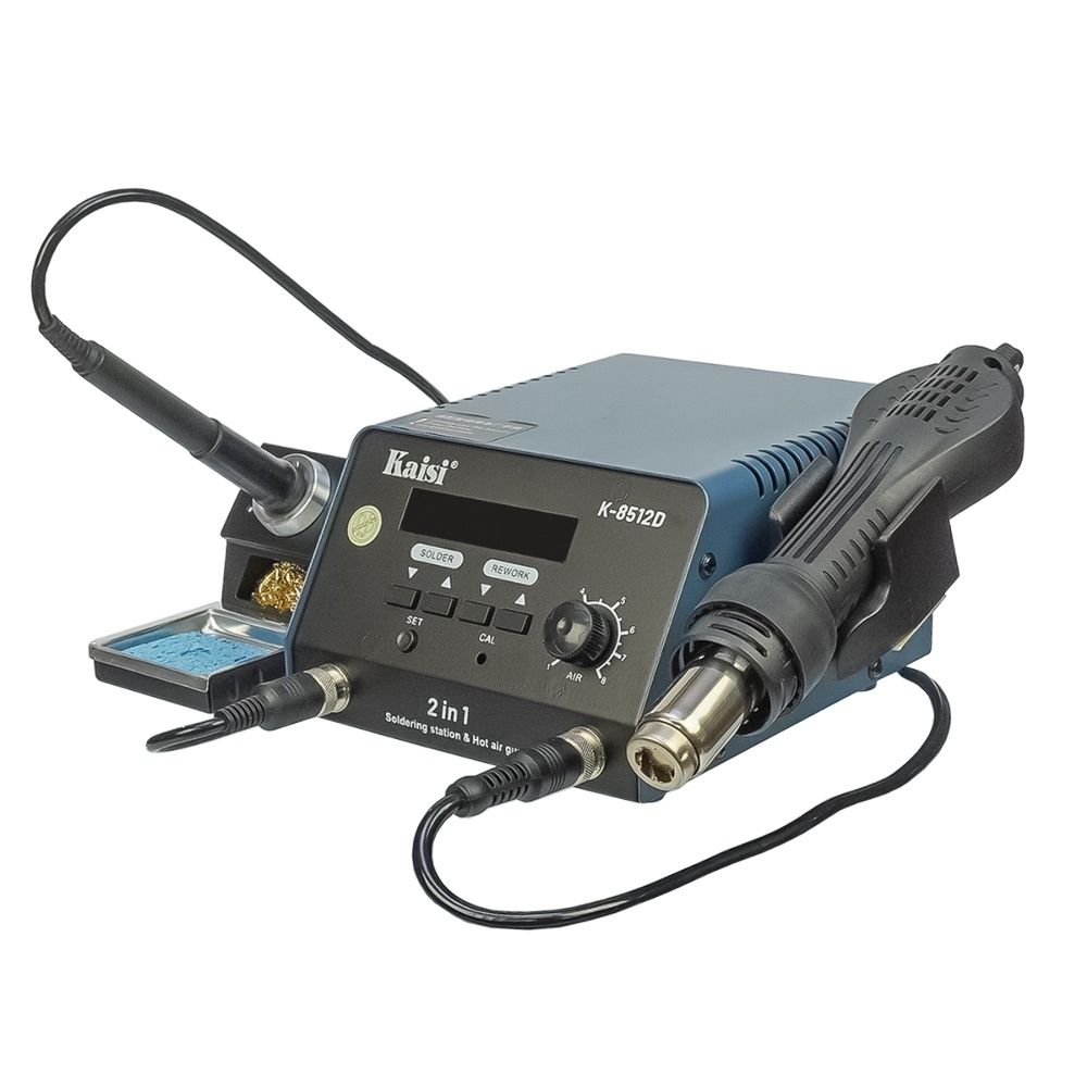 Паяльная станция прецизионная Kaisi K8512D, фен, паяльник T12, цифровая индикация Паяльная станция прецизионная Kaisi K8512D, фен, паяльник T12, цифровая индикация