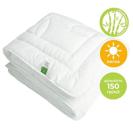 Одеяло летнее IDEIA Botanical Bamboo 200×220 см, белое (8-32467)
