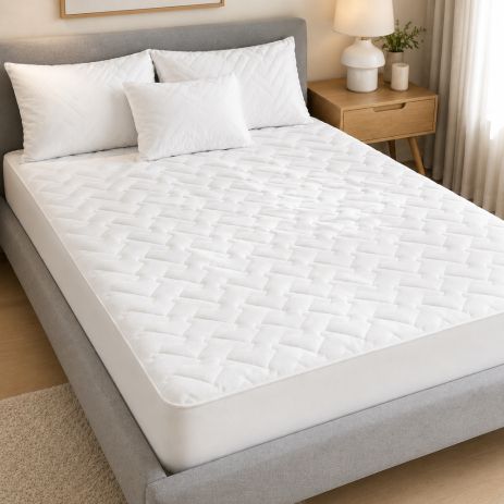 Наматрасник защитный IDEIA Nordic Comfort Luxe 160×200×35 см, стеганый, плотность 250 г/м² (8-34677)