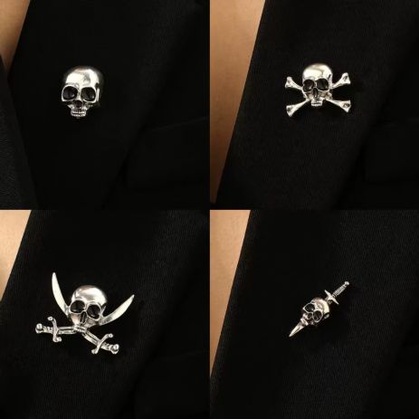 Брошь Skull череп шпилька с черепом в виде пиратского черепа 4 вида Брошь Skull череп шпилька с черепом в виде пиратского черепа 4 вида
