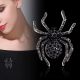 Брошка павук Spider шпилька у вигляді чорного павука з кристалами