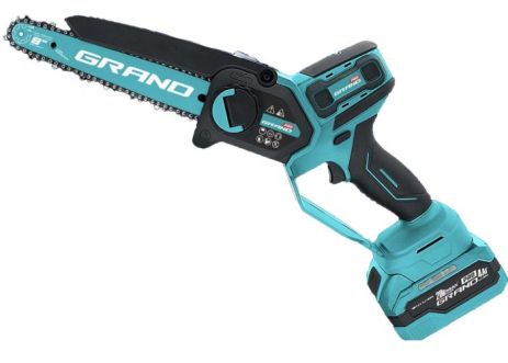 Акумуляторна ланцюгова пила Grand АПЦ-8HS/4-1 (HIGH SPEED), 20V/4Аг, 420 м/хв, Безщітковий двигун, шини: 203мм.(8'), 1 АКБ, коробка Акумуляторна ланцюгова пила Grand АПЦ-8HS/4-1 (HIGH SPEED), 20V/4Аг, 420 м/хв, Безщітковий двигун, шини: 203мм.(8'), 1 АКБ, коробка