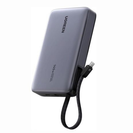 Power Bank Ugreen PB551 20000mah 145W Built-In USB-C Cable LED (55992B) Gray UA UCRF