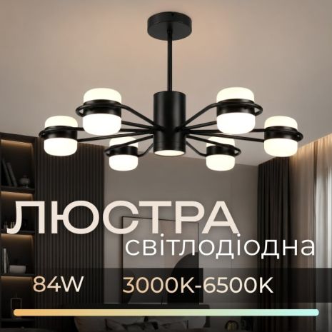 Акриловая светодиодная люстра Sirius B (N4557/6 BK) Акриловая светодиодная люстра Sirius B (N4557/6 BK)