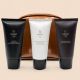 Тревел-набор Hadat Cosmetics Hydro Silk Hair шампунь, кондиционер, маска 3×70 мл + косметичка