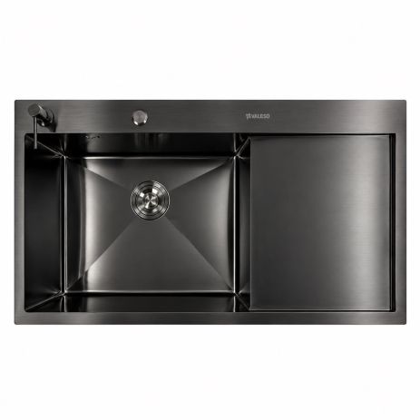 Кухонная мойка PVD черная CM 100*50 L VALESO Handmade (3.0/1.0)
