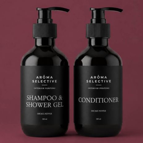 Набор Aroma Selective Smoke Pepper DUO-M парфюмированный шампунь/гель для душа и кондиционер для всех типов волос, 2×300 мл
