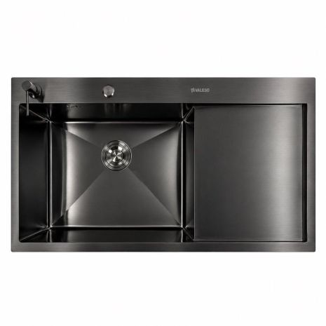 Кухонная мойка PVD черная CM 100*50 L VALESO Handmade (3.0/1.0)