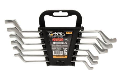 Ключи накидные SATIN FINISH набор 6 шт (6–17 мм) CrV DIN 838 MASTERTOOL 72-3106