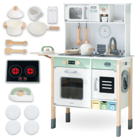 Дерев'яна інтерактивна кухня Mamabrum MAM221 KITCHEN з пральною машиною посудомийкою та крейдовою дошкою для дітей Дерев'яна інтерактивна кухня Mamabrum MAM221 KITCHEN з пральною машиною посудомийкою та крейдовою дошкою для дітей