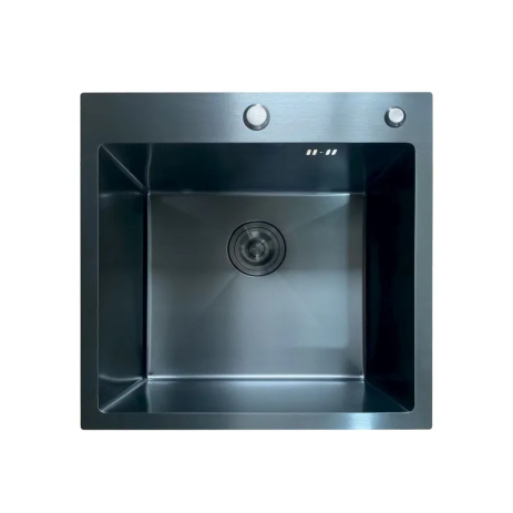 Мойка кухонная Mixxus MH5050 Micro Decor Black (3.0/0.8) из нержавеющей стали, черная (MI8215)