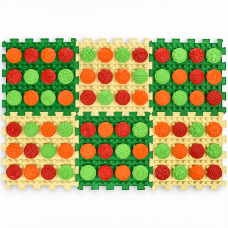 Массажный коврик для стоп Ortek Mix 6 пазлов «Соты» + 72 модуля «Узоры» (12994) Массажный коврик для стоп Ortek Mix 6 пазлов «Соты» + 72 модуля «Узоры» (12994)