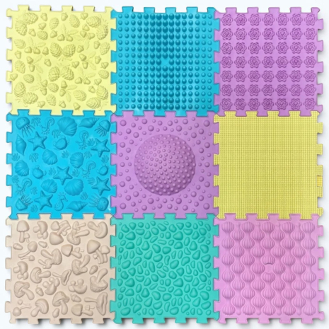 Массажный коврик для стоп Ortek Пазлы Микс Pastel 9 пазлов, пастельные цвета (13115) Массажный коврик для стоп Ortek Пазлы Микс Pastel 9 пазлов, пастельные цвета (13115)