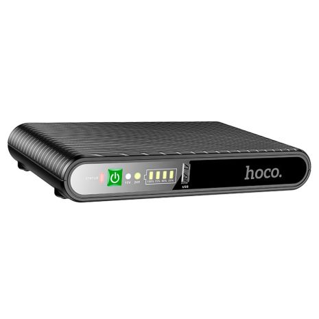 ДБЖ UPS для роутера HOCO DB63 10000mAh Cool Zinc emergency |DC: 5V/9V/12V, POE: 15V/24V; Black
