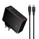 Адаптер мережевий HOCO Vigoroso charger C to C cable set N85 | 3C/1A, 100W/3A, PD/QC| black