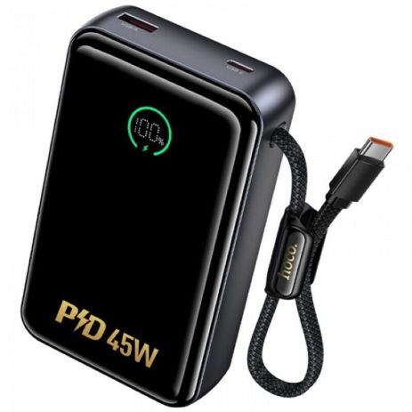 УМБ HOCO Shine Power Bank with cable Q54 20000mAh | 1C/1A, 45W/3A, PD/QC| grey