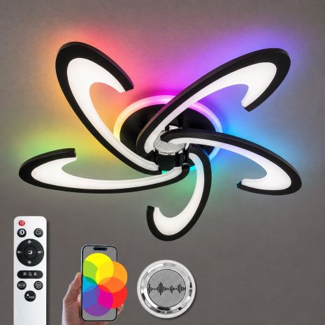 Люстра потолочная светодиодная с музыкальной колонкой и RGB подсветкой для гостиной и спальни VALESO YZD1274 Люстра потолочная светодиодная с музыкальной колонкой и RGB подсветкой для гостиной и спальни VALESO YZD1274