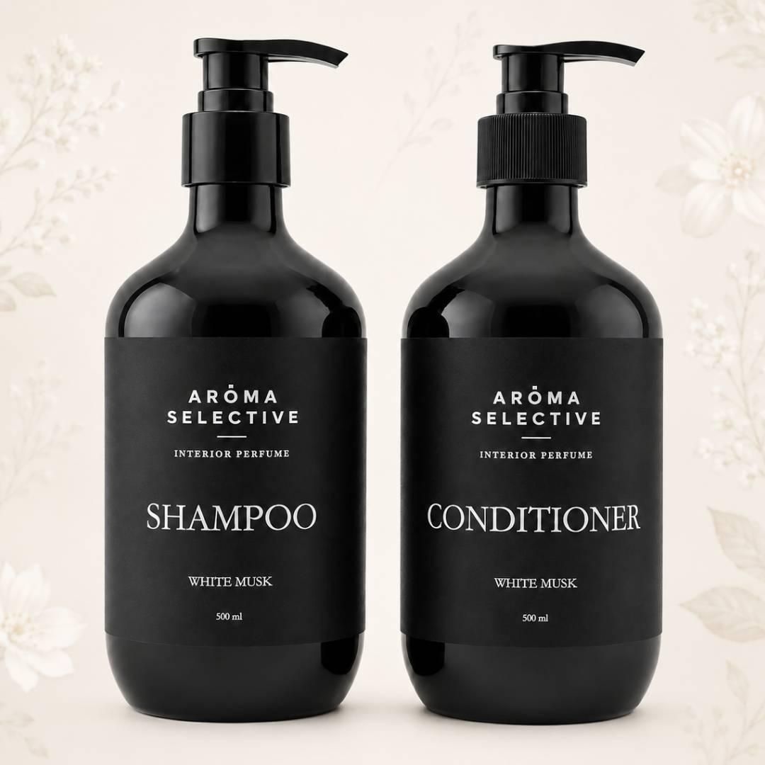 Набор Aroma Selective White Musk DUO-L парфюмированный шампунь и кондиционер для всех типов волос, 2×500 мл Набор Aroma Selective White Musk DUO-L парфюмированный шампунь и кондиционер для всех типов волос, 2×500 мл