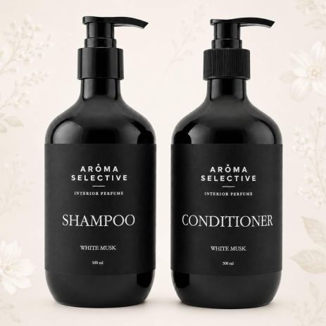 Набор Aroma Selective White Musk DUO-L парфюмированный шампунь и кондиционер для всех типов волос, 2×500 мл Набор Aroma Selective White Musk DUO-L парфюмированный шампунь и кондиционер для всех типов волос, 2×500 мл
