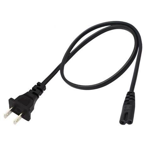Кабель питания C7 to 2pin (американская розетка) 50cm(250V/6A Max) Power Cable For XBOX PS4 та ін. без упаковки, Black