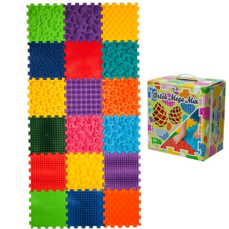 Масажний килимок Ortek Mega Mix 18 елементів 26×26 см для стоп (10173) Масажний килимок Ortek Mega Mix 18 елементів 26×26 см для стоп (10173)