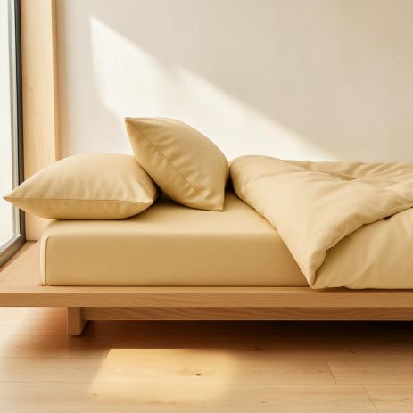 Комплект IDEIA Premium Satin євро 200×220 см, простирадло на резинці, беж (8-36088*001) Комплект IDEIA Premium Satin євро 200×220 см, простирадло на резинці, беж (8-36088*001)