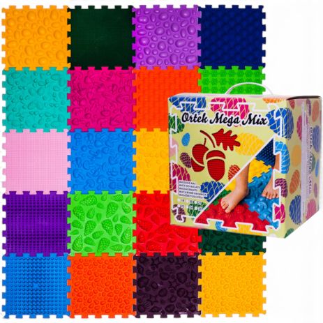 Масажний килимок Ortek Mega Mix 20 елементів 26×26 см для стоп (11025) Масажний килимок Ortek Mega Mix 20 елементів 26×26 см для стоп (11025)