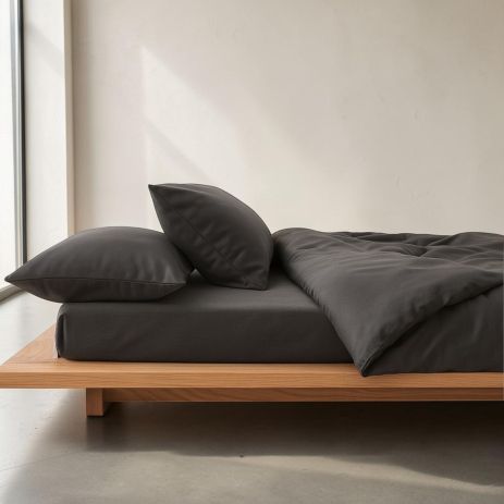 Комплект IDEIA Premium Satin євро 200×220 см, простирадло на резинці, сірий (8-36088*002) Комплект IDEIA Premium Satin євро 200×220 см, простирадло на резинці, сірий (8-36088*002)