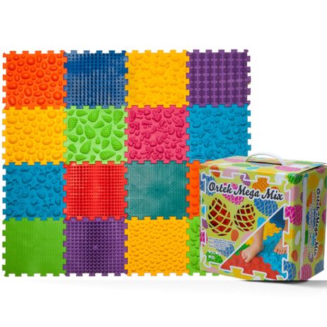 Масажний килимок Ortek Mega Mix 16 елементів 26×26 см для стоп (10175) Масажний килимок Ortek Mega Mix 16 елементів 26×26 см для стоп (10175)