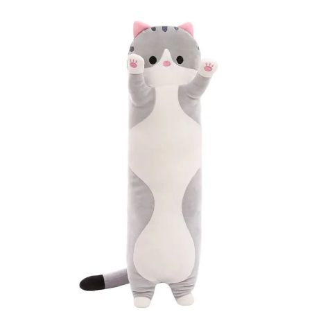 Мягкая Игрушка Кот Батон Длинный 90см Серый