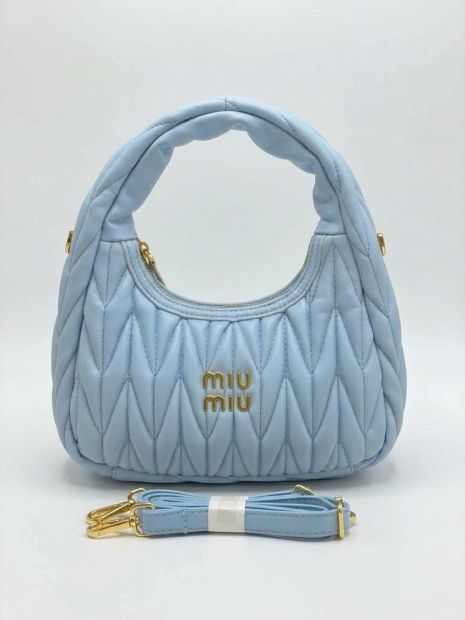 Женская сумка багет Miu miu 18121 голубая