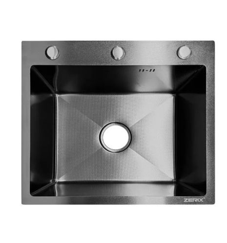 Мийка з нержавіючої сталі ZERIX ZH5045 DECOR GRAPHITE (3.0/0.8) (колір графіт)