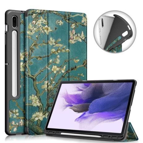 Чохол SlimTPU Spen holder для Samsung Galaxy Tab S10+ Plus / S9 Fe + / S9 Plus з малюнком Гілочки Мигдалю