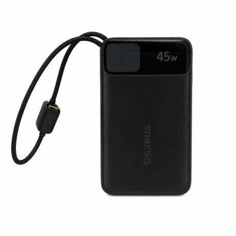 Power Bank Baseus PD 45W 20000 mAh з вбудованим кабелем USB-C / Lightning, швидка зарядка Black Power Bank Baseus PD 45W 20000 mAh з вбудованим кабелем USB-C / Lightning, швидка зарядка Black