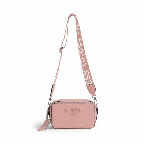 Жіноча сумка Guess крос-боді рожева пудра