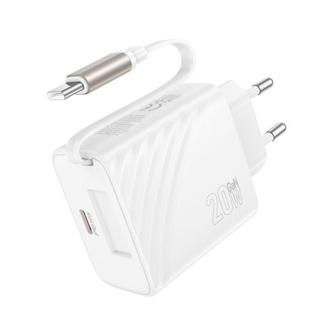 Сетевое зарядное устройство Hoco N57 Type-C PD + кабель Type-C white Сетевое зарядное устройство Hoco N57 Type-C PD + кабель Type-C white