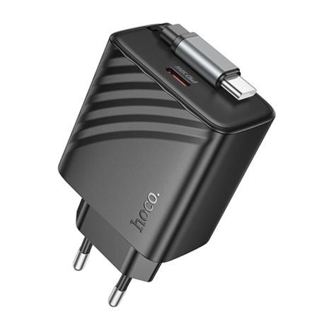 Зарядний пристрій Hoco N58 Type-C PD 30W + кабель Type-C black Зарядний пристрій Hoco N58 Type-C PD 30W + кабель Type-C black